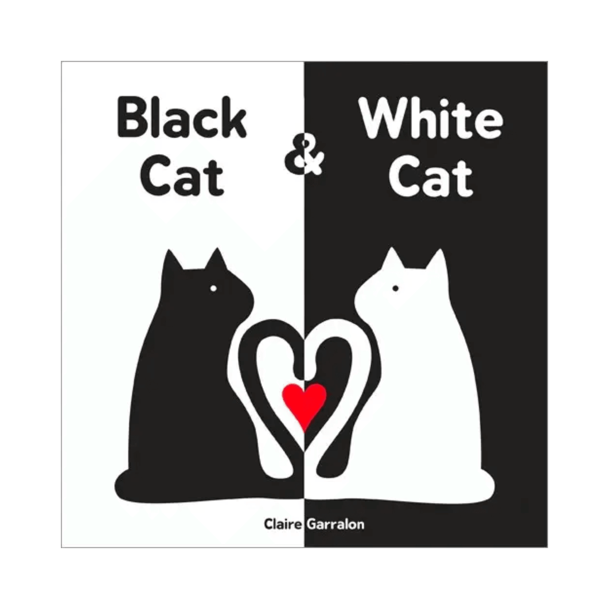Black Cat and White Cat High Contrast Baby Board Book kidochicago