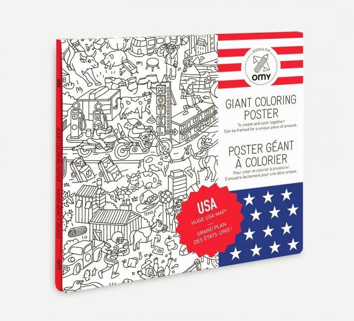 USA Coloring Poster - kidochicago Kids Boutique