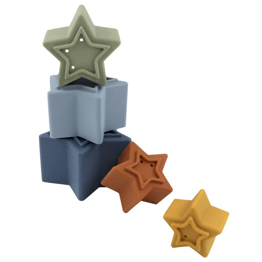 Silicone Nesting Stars - Multi Blue