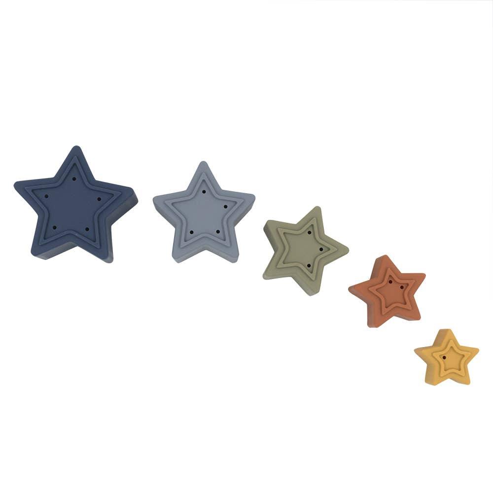 Silicone Nesting Stars - Multi Blue